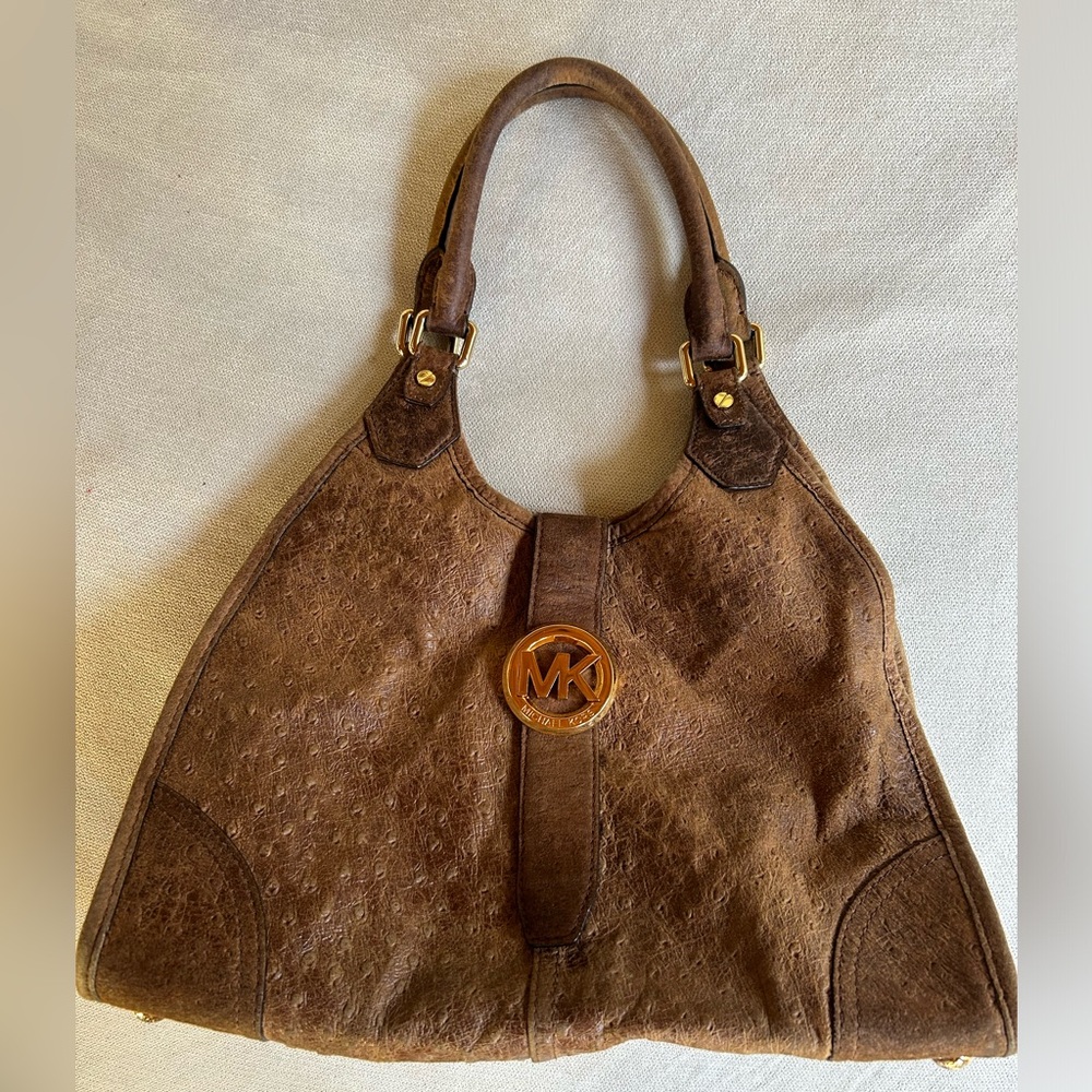 Michael Kors Brown Ostrich Skin Bag